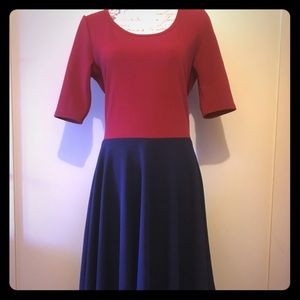 NWOT LuLaRoe red and navy color block Nicole